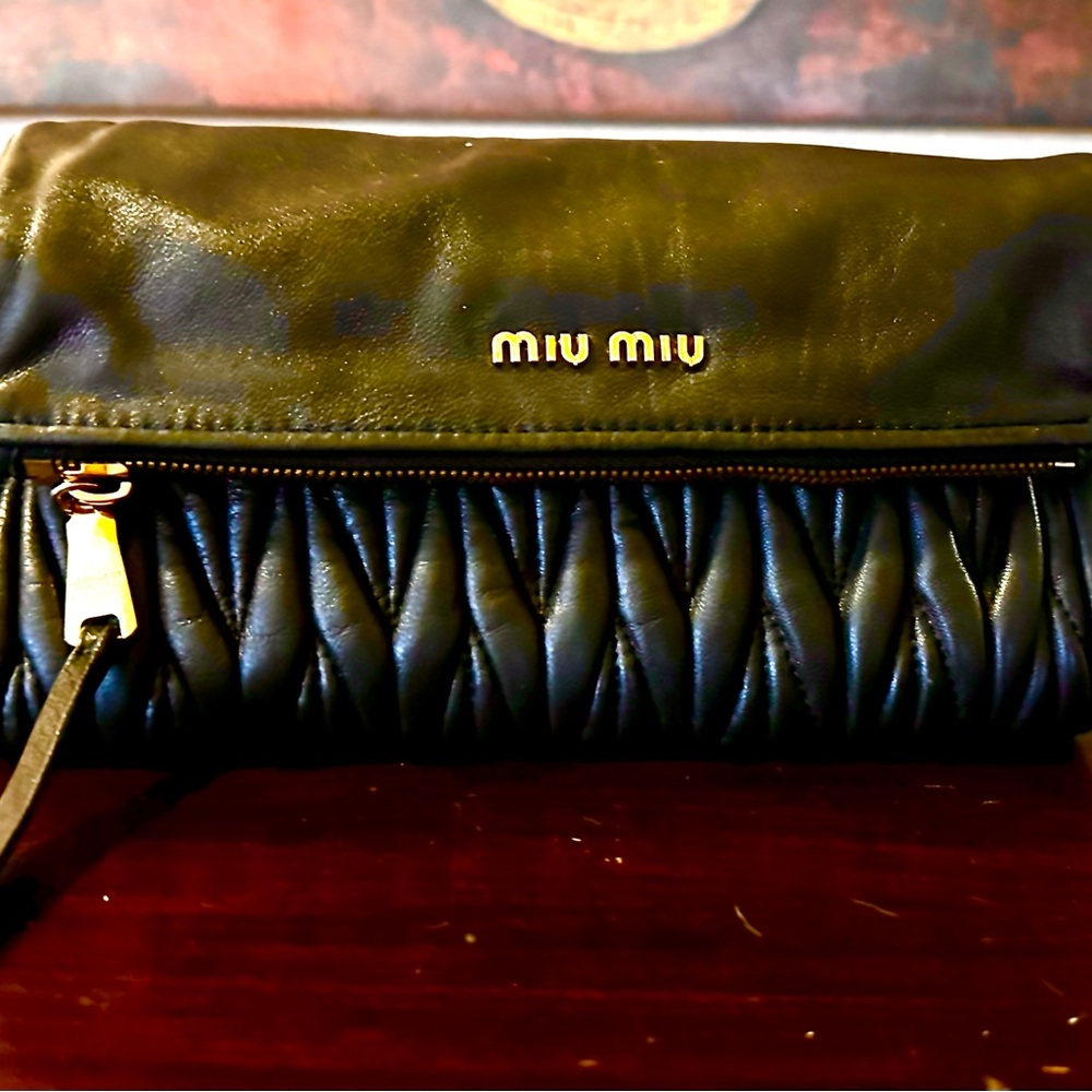 Miu Miu Black Leather Clutch